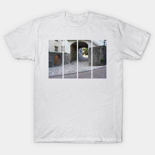 Gorizia, Italy. The castle. It stands between the walls of the ancient village, what medieval sources cite as Upper Land. Friuli Venezia Giulia. Sunny spring afternoon day. T-Shirt by fabbroni-art